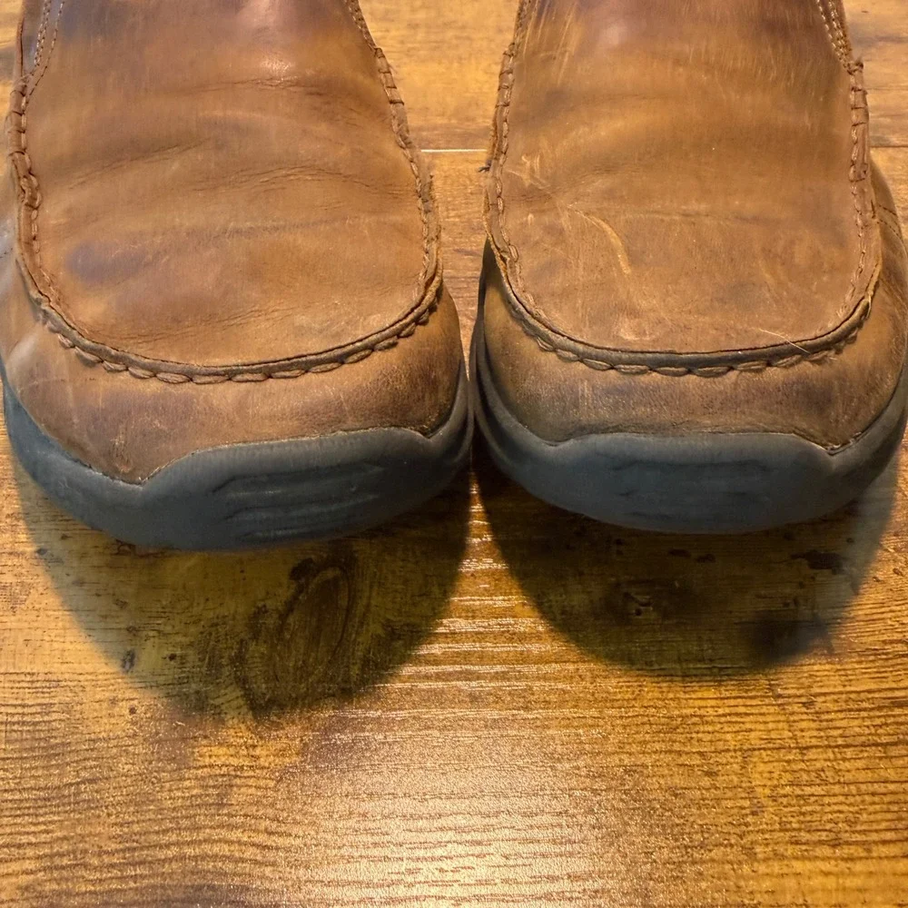 Skechers Mens Relaxed Fit Leather Slip On Loafers Brown Size 10.5 Versatile